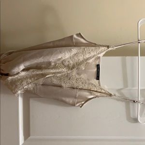 Beige satin bodysuit